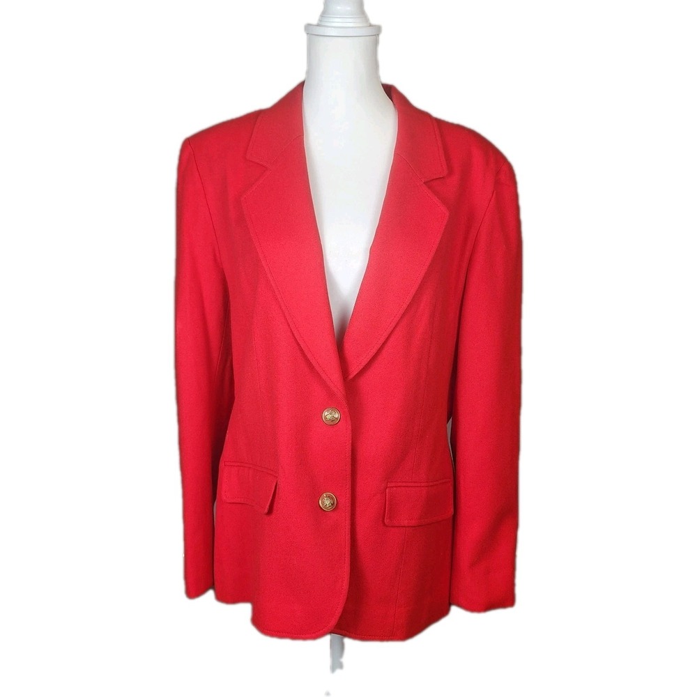 Pendleton‎ Virgin Wool Jacket Blazer Womens 16 Red Vintage Career Casual Classic